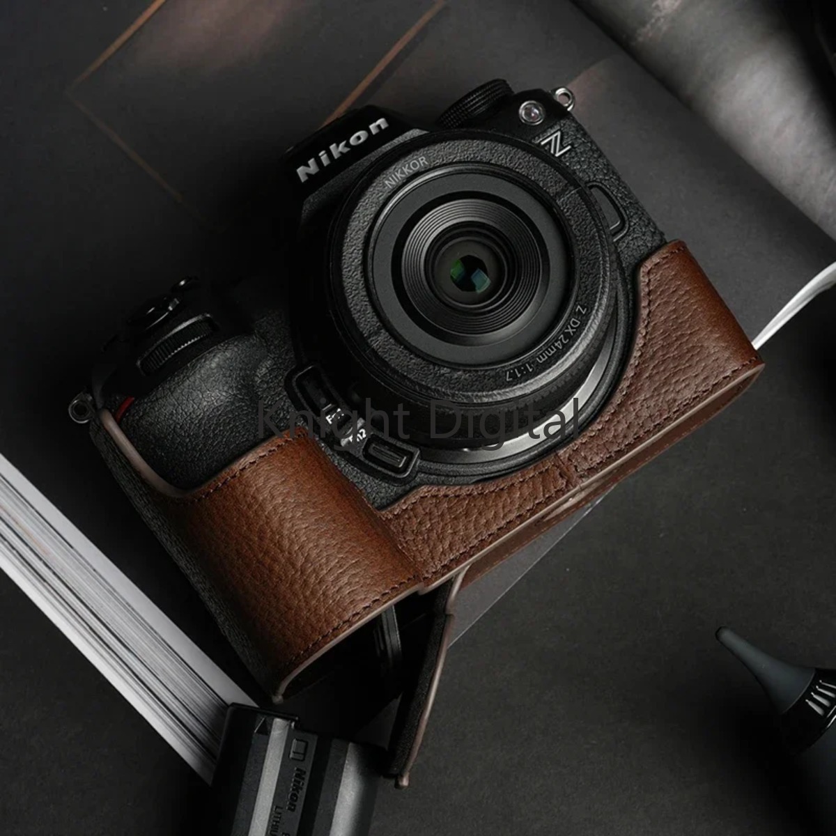 Nikon Camera Z6 Iii - حقيبة نصف حافظة من الجلد الطبيعي