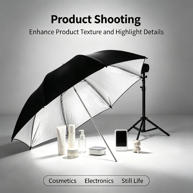 مظلة عاكسة سوداء متينة مقاس 33 - مراجعة Photography Umbrella Light وسعره