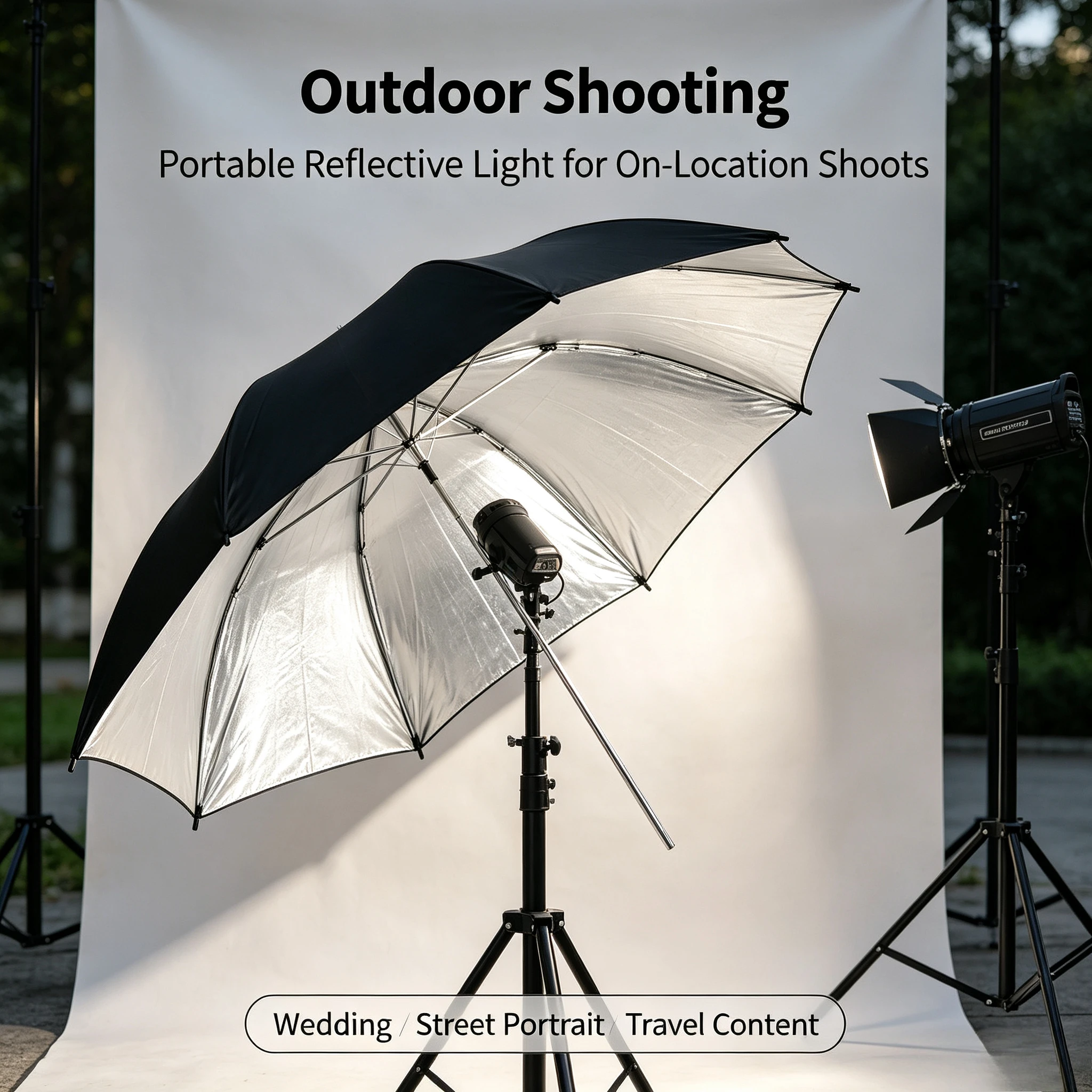 مظلة عاكسة سوداء متينة مقاس 33 - مراجعة Photography Umbrella Light وسعره
