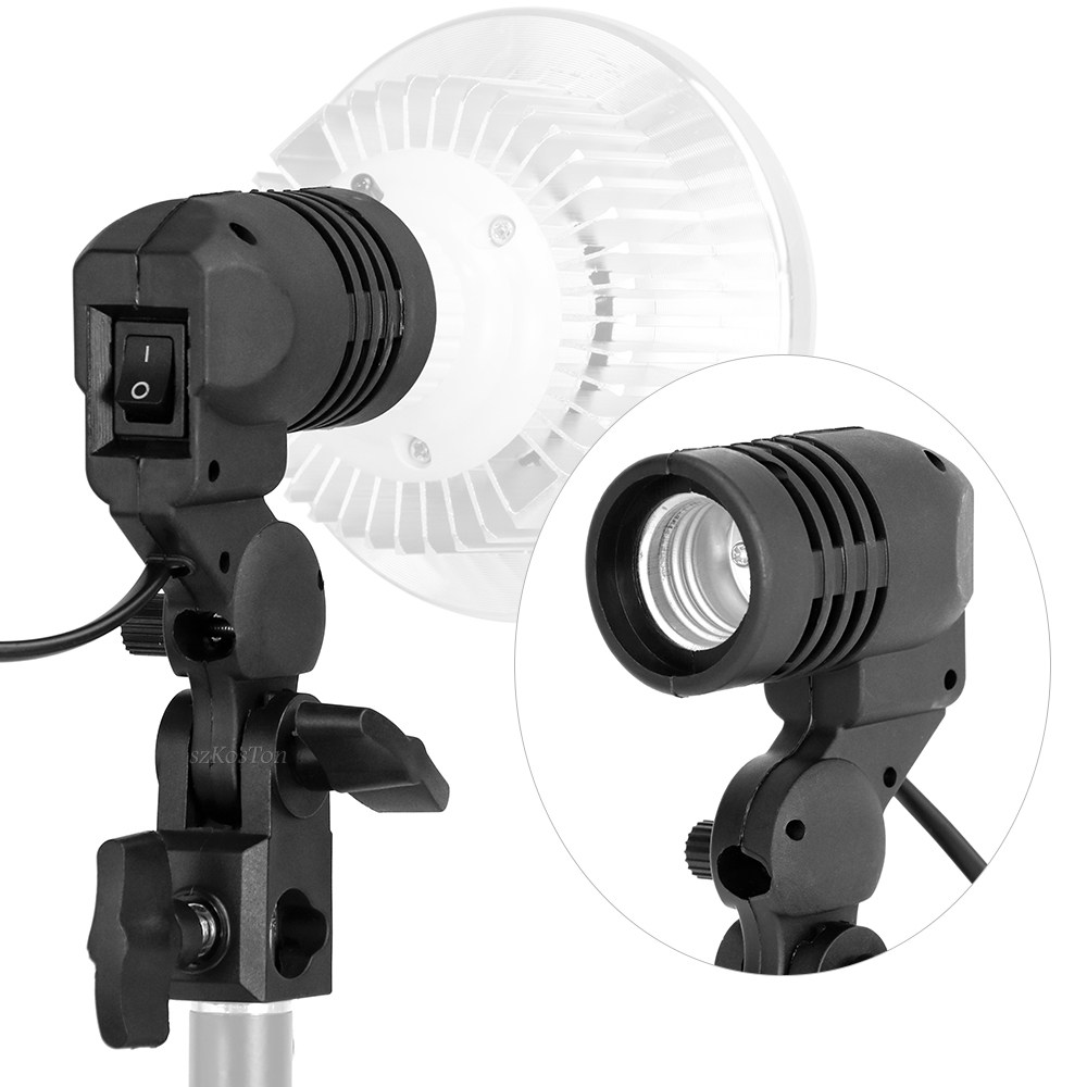 حامل لمبة برأس واحد E27 مقبس ف - مراجعة Photography Umbrella Light وسعره