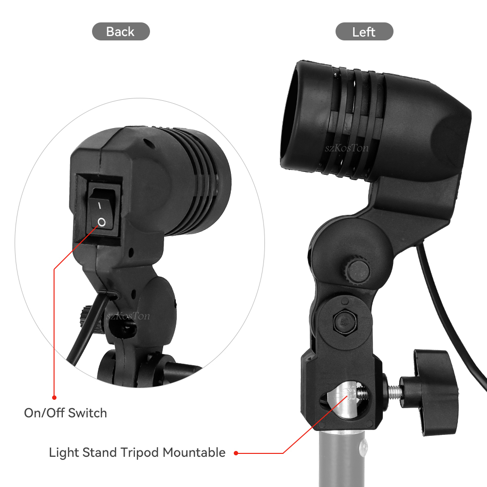 حامل لمبة برأس واحد E27 مقبس ف - مراجعة Photography Umbrella Light وسعره