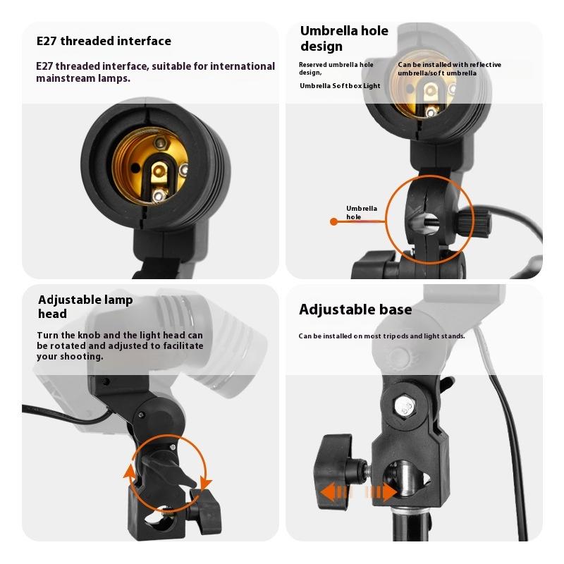 1.8 متر وصلة كابل E27 المقبس س - مراجعة Photography Umbrella Light وسعره